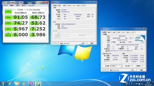 主流B75原生SATA3.0和USB3.0速度测试 